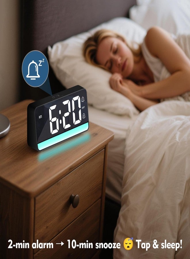 ALANAS 7" Large Digital Alarm Clock with RGB Color Changing Night Light，Dual Alarms, USB Charging, Snooze, Adjustable Brightness, Loud for Heavy Sleepers for Bedroom, Desk, Kids, Teens, Adults - Image 5